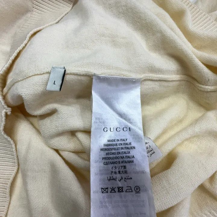 Gucci Gucci Bee Pattern V-Neck Wool Sweater for Men Size US L / EU 52-54 / 3 - 5 Thumbnail