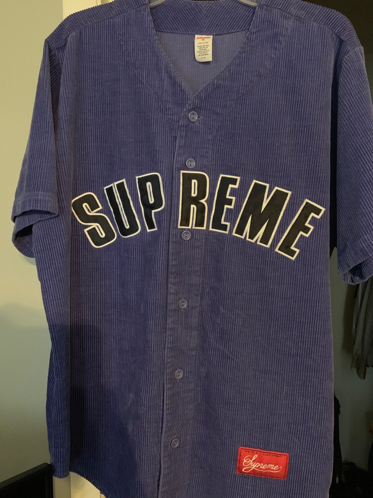 Supreme Supreme Dusty Purple Corduroy Baseball Jersey | Grailed