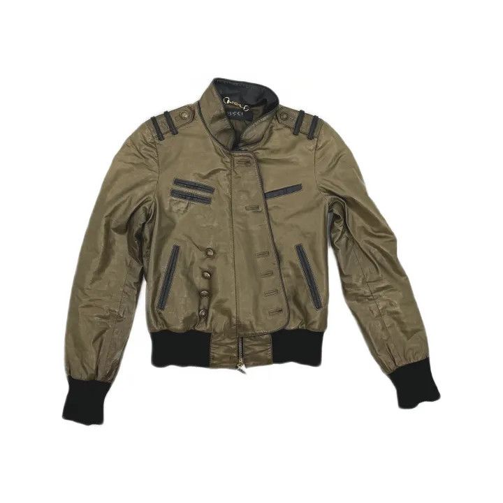 Gucci Gucci Brown Leather Single Button Jacket Size US M / EU 48-50 / 2 - 2 Thumbnail