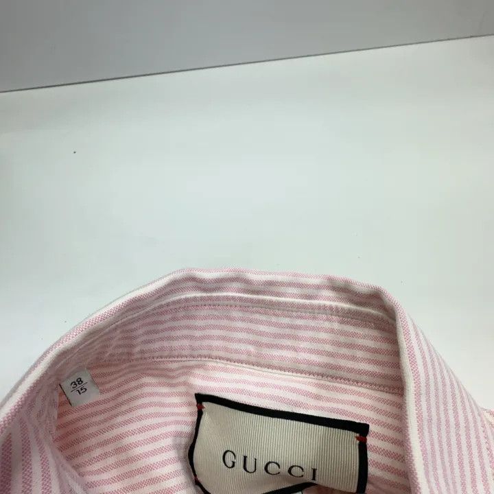 Gucci Gucci Striped Embroidered Logo Long Sleeve Shirt Size US M / EU 48-50 / 2 - 4 Thumbnail