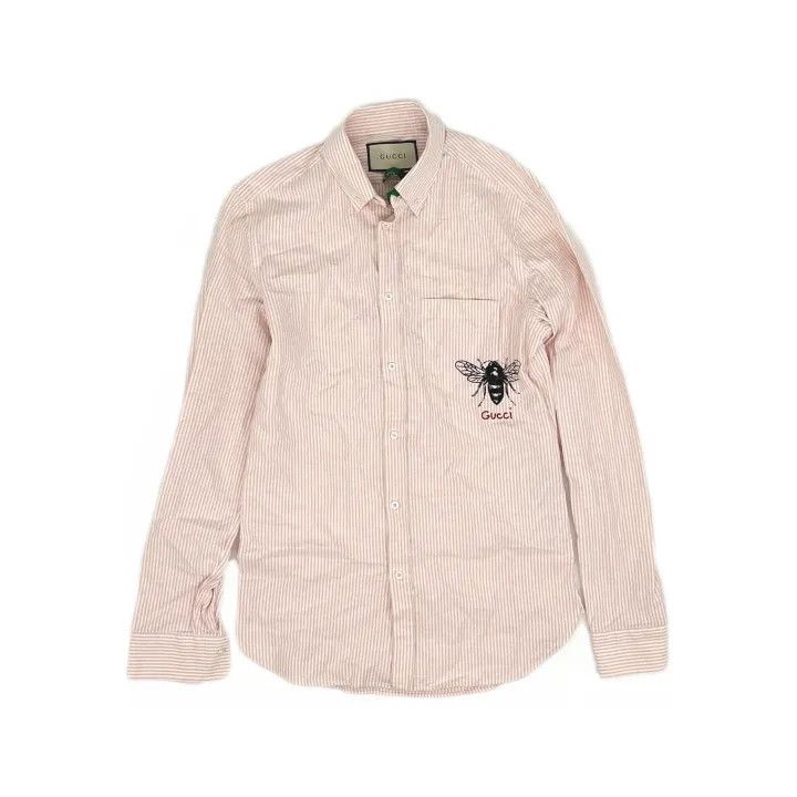 Gucci Gucci Striped Embroidered Logo Long Sleeve Shirt Size US M / EU 48-50 / 2 - 2 Thumbnail