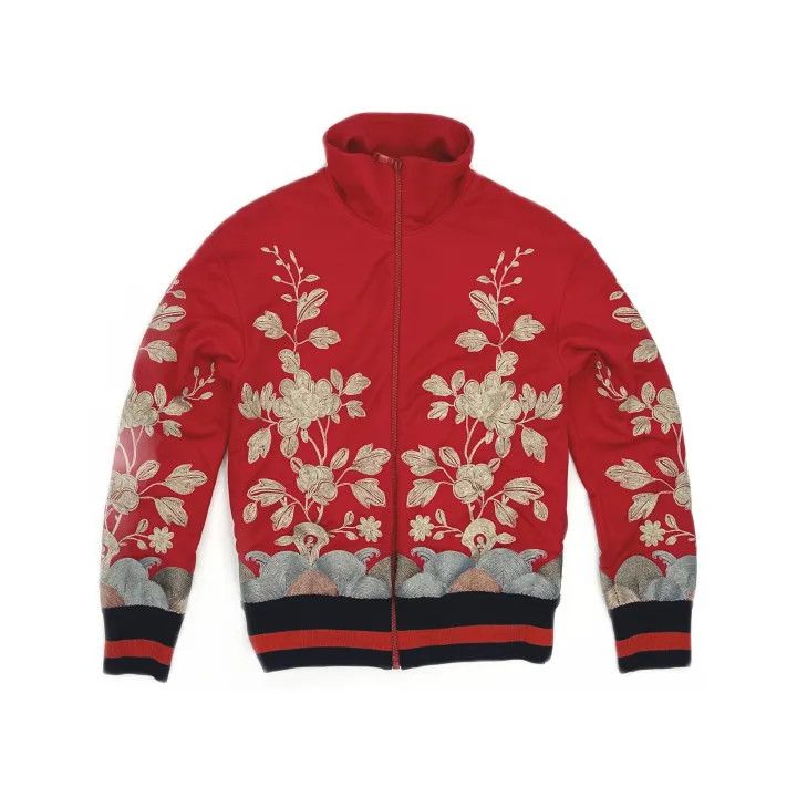 Gucci Gucci Red Embroidered Zip-up Long Sleeve Jacket Size US XS / EU 42 / 0 - 2 Thumbnail