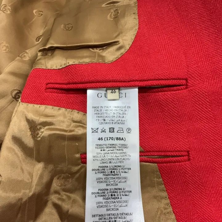Gucci Gucci Red Double-Breasted Blazer for Men Size US M / EU 48-50 / 2 - 5 Thumbnail