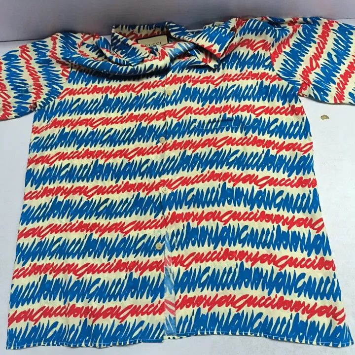 Gucci GUCCI SS23 Pattern Print Short Sleeve Shirt Size US L / EU 52-54 / 3 - 8 Thumbnail