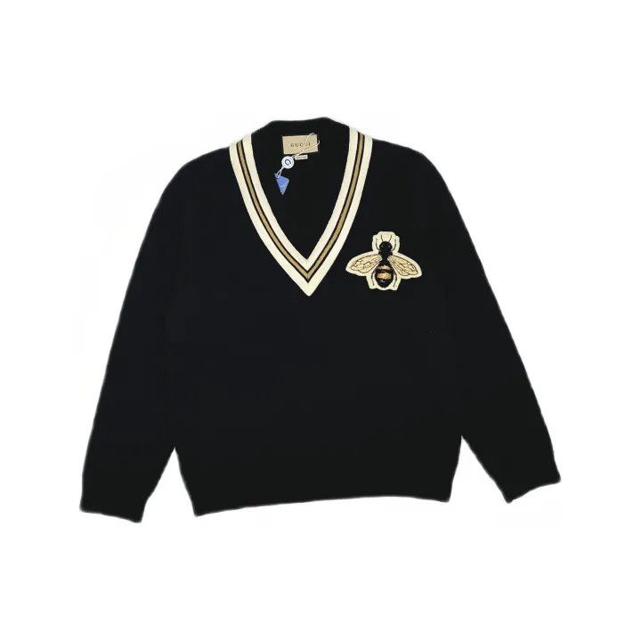 Gucci Gucci SS21 Black Bee Embroidered Sweater Size US XL / EU 56 / 4 - 2 Thumbnail