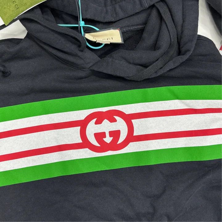 Gucci Gucci Black Logo Hooded Sweatshirt Size US L / EU 52-54 / 3 - 7 Thumbnail