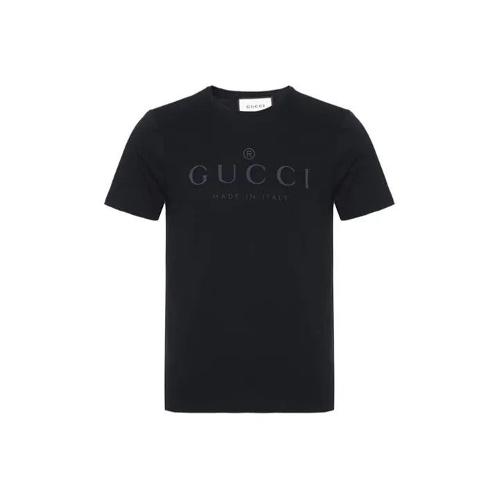 Gucci Gucci Black Logo Print Short Sleeve T-Shirt Size US XL / EU 56 / 4 - 2 Thumbnail