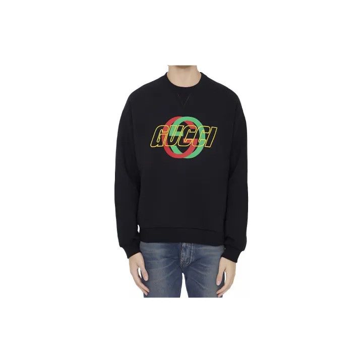 Gucci Gucci Black Logo Print Long Sleeve Sweatshirt Size US L / EU 52-54 / 3 - 2 Thumbnail