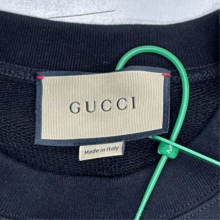 Gucci Gucci Black Logo Print Long Sleeve Sweatshirt Size US L / EU 52-54 / 3 - 3 Thumbnail