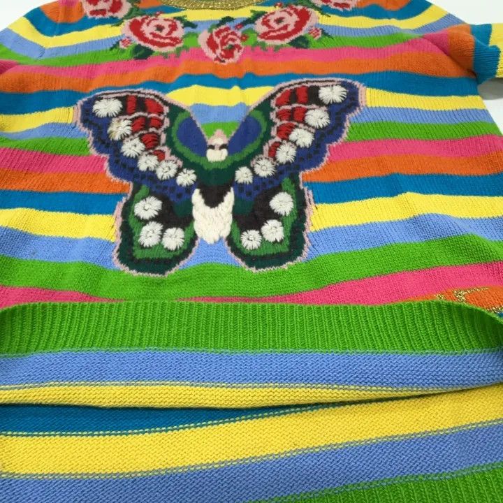 Gucci Gucci Colorful Knit Sweater with Butterfly Design Size US M / EU 48-50 / 2 - 9 Thumbnail