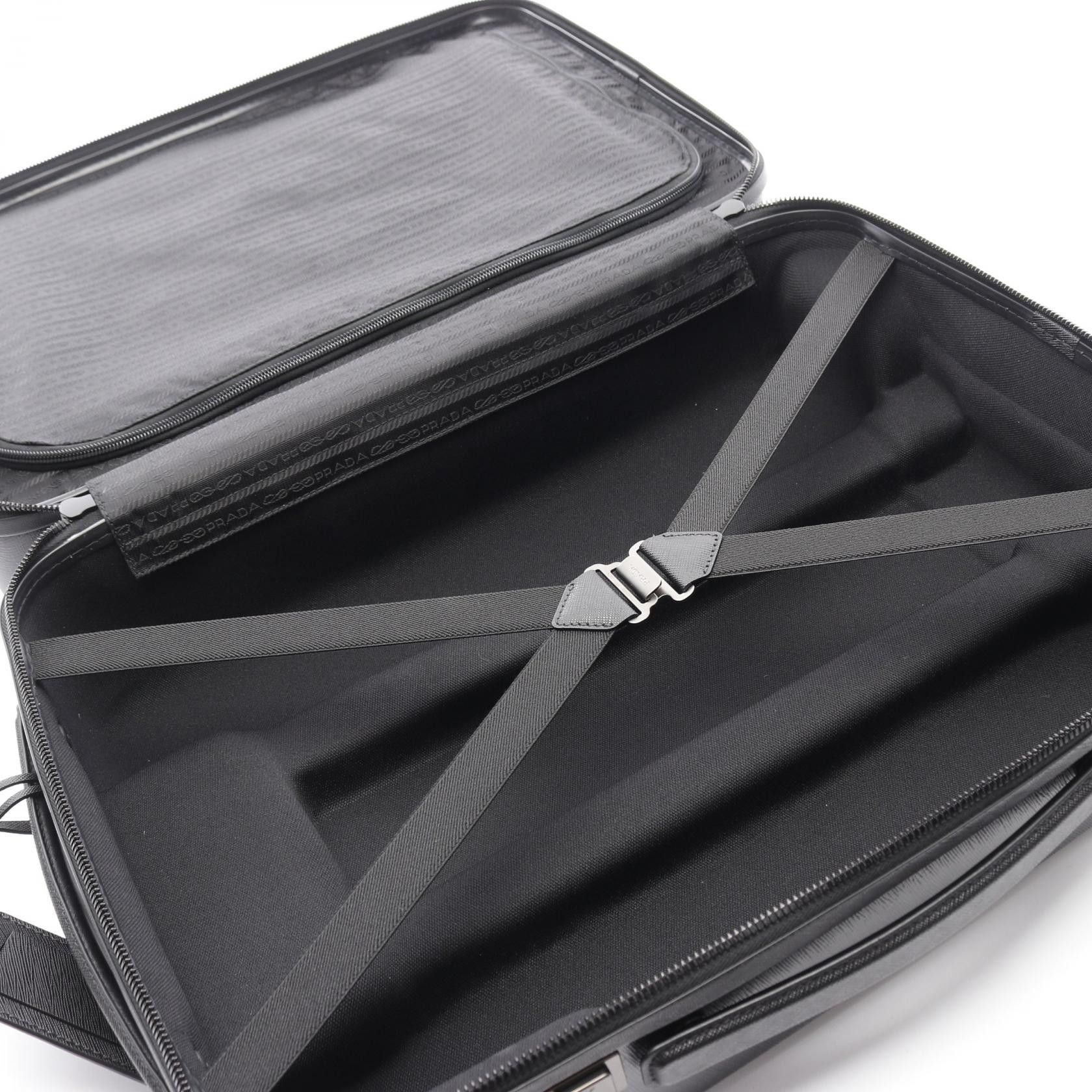 Prada Prada Prada POLICARBONATO TROLLEY Saffiano Leather Trolley Leather Travel Bag 2VQ0062C0NF0002 Size ONE SIZE - 3 Thumbnail