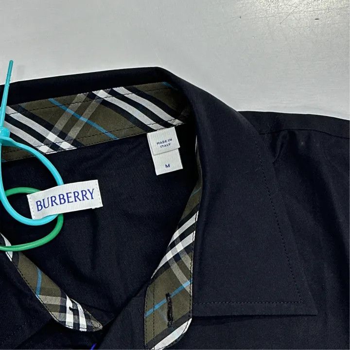 Burberry Burberry Black Short Sleeve Button-Up Shirt Size US M / EU 48-50 / 2 - 2 Thumbnail