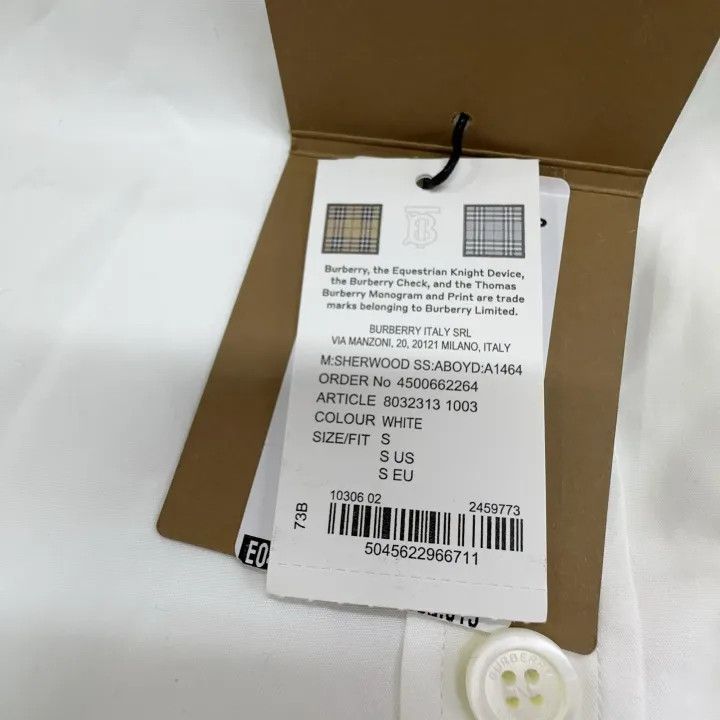 Burberry Burberry White Short Sleeve Button-Up Shirt Size US S / EU 44-46 / 1 - 4 Thumbnail