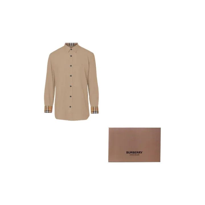 Burberry Burberry Beige Long Sleeve Button Up Shirt Size US XL / EU 56 / 4 - 2 Thumbnail
