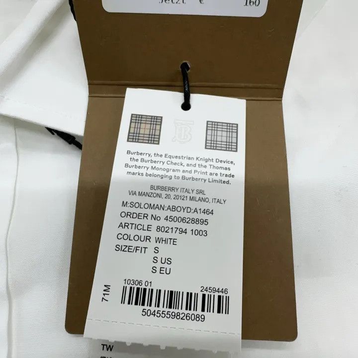 Burberry Burberry Logo Detail Stretch Cotton Shirt Size US S / EU 44-46 / 1 - 4 Thumbnail