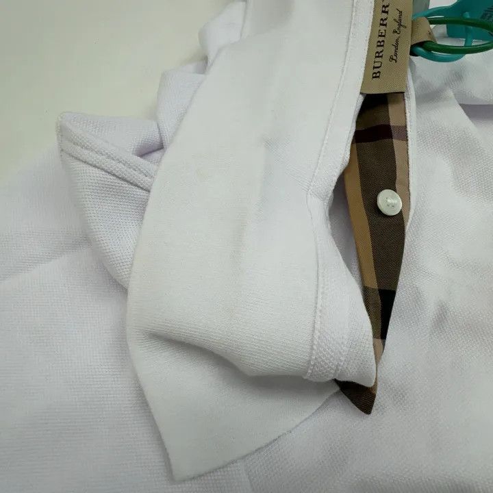 Burberry Burberry White Logo Embroidered Short Sleeve Polo Size US M / EU 48-50 / 2 - 6 Thumbnail