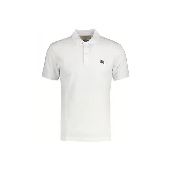 Burberry Burberry White Logo Embroidered Short Sleeve Polo Size US M / EU 48-50 / 2 - 2 Thumbnail