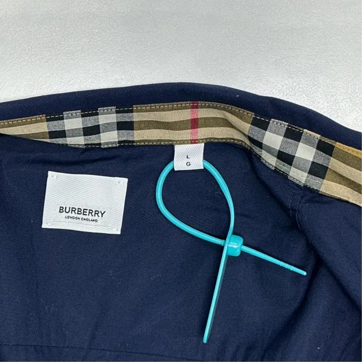 Burberry Burberry Navy Embroidered Logo Short Sleeve Shirt Size US L / EU 52-54 / 3 - 3 Thumbnail
