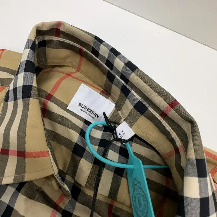 Burberry Burberry Beige Check Long Sleeve Shirt Size US XL / EU 56 / 4 - 10 Thumbnail