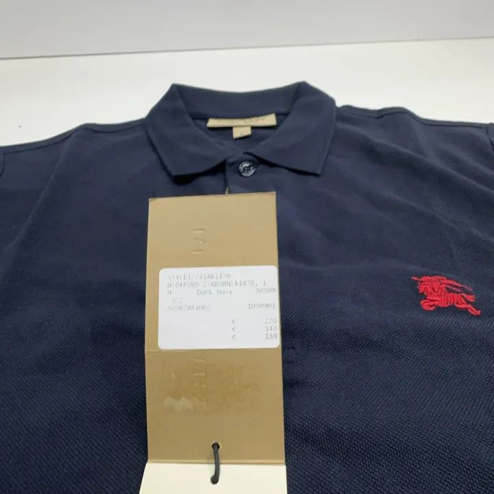 Burberry Burberry Navy Embroidered Logo Polo Shirt Size US M / EU 48-50 / 2 - 6 Thumbnail