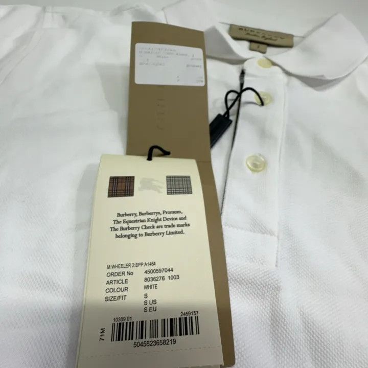 Burberry Burberry SS22 White Short Sleeve Polo Size US S / EU 44-46 / 1 - 7 Thumbnail