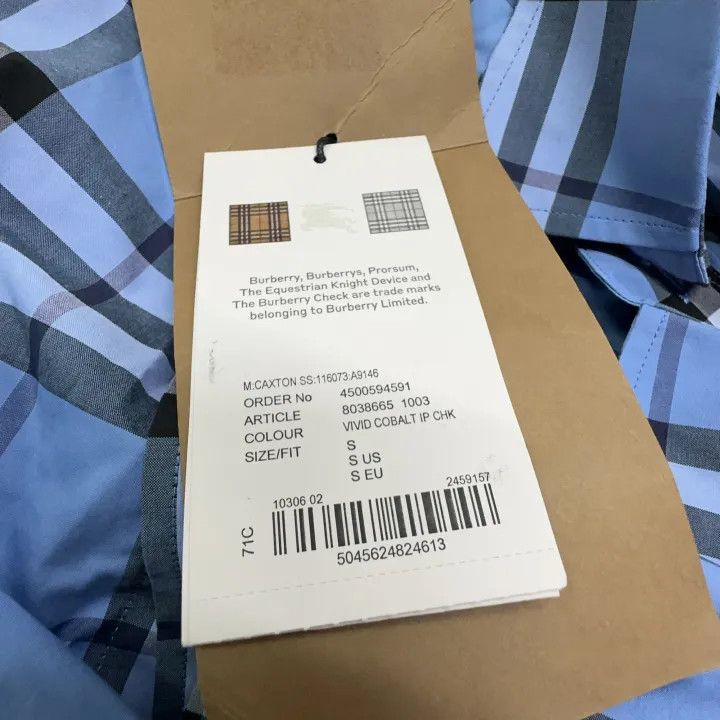 Burberry Burberry SS21 Blue Plaid Short Sleeve Shirt Size US S / EU 44-46 / 1 - 8 Thumbnail