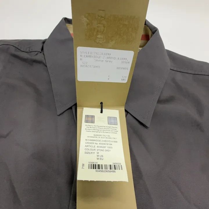 Burberry Burberry Men's Gray Logo Embroidered Long Sleeve Shirt Size US M / EU 48-50 / 2 - 8 Thumbnail