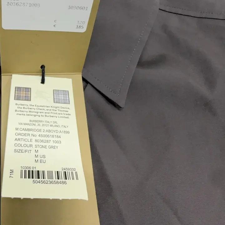Burberry Burberry Men's Gray Logo Embroidered Long Sleeve Shirt Size US M / EU 48-50 / 2 - 7 Thumbnail