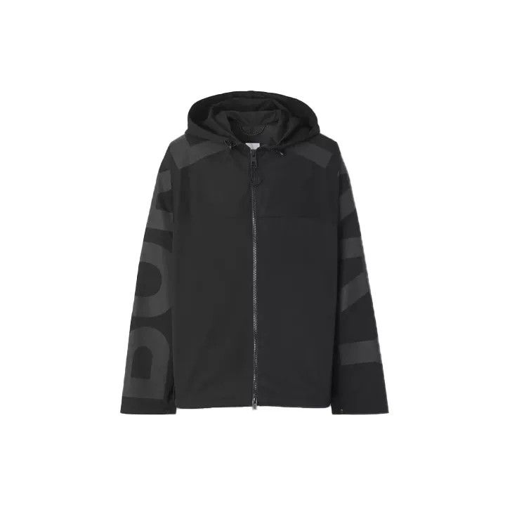 Burberry Burberry Black Logo Print Hooded Jacket Size US XL / EU 56 / 4 - 2 Thumbnail