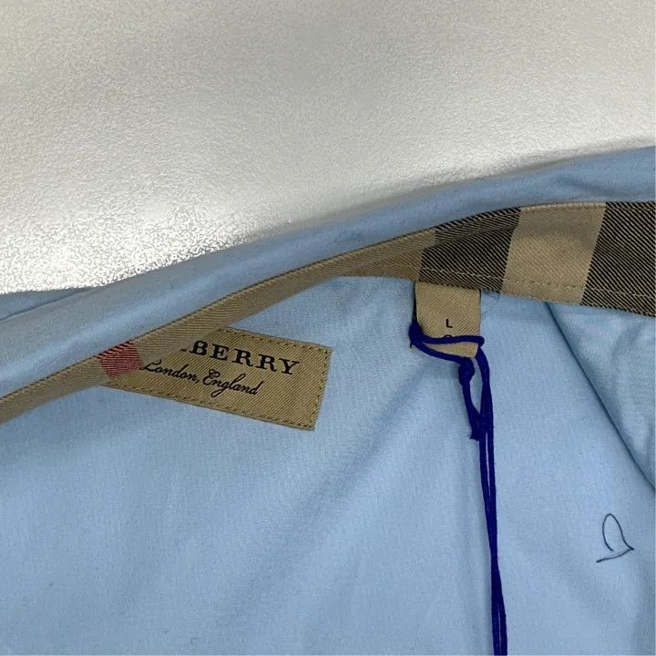 Burberry Burberry Logo Printed Blue Long Sleeve Shirt Size US L / EU 52-54 / 3 - 3 Thumbnail