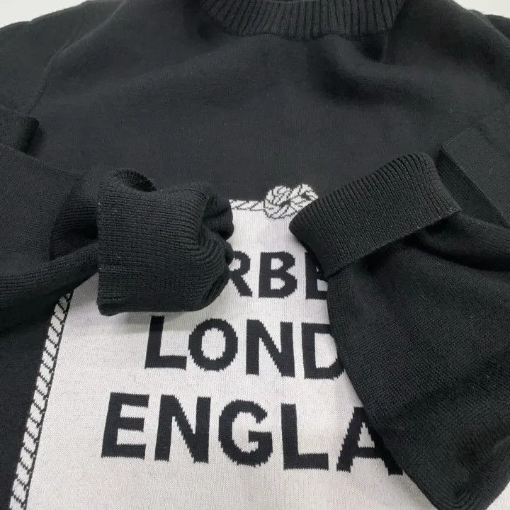 Burberry Burberry Black Wool Knit Sweatshirt for Men Size US M / EU 48-50 / 2 - 7 Thumbnail