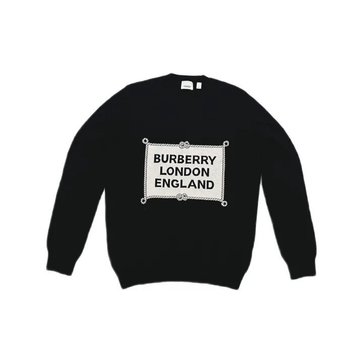 Burberry Burberry Black Wool Knit Sweatshirt for Men Size US M / EU 48-50 / 2 - 2 Thumbnail