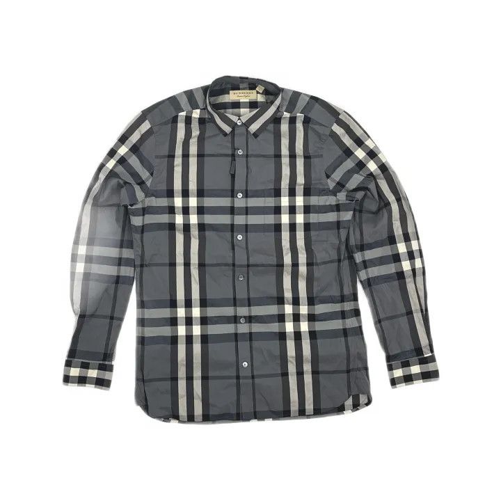Burberry Burberry Gray Plaid Long Sleeve Shirt Size US M / EU 48-50 / 2 - 2 Thumbnail