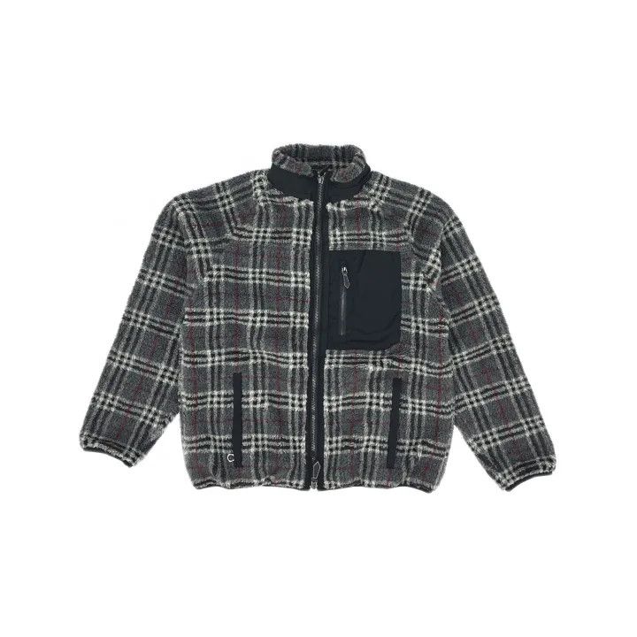 Burberry Burberry Gray Check Fleece Zip Jacket Size US L / EU 52-54 / 3 - 2 Thumbnail