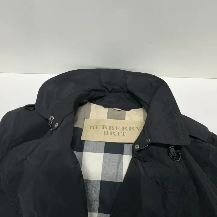 Burberry Burberry Brit Black Double-Breasted Trench Coat Size US XS / EU 42 / 0 - 6 Thumbnail