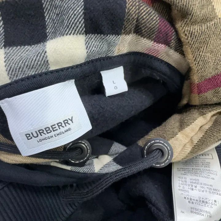 Burberry Burberry Black Check Hooded Sweatshirt Size US L / EU 52-54 / 3 - 5 Thumbnail