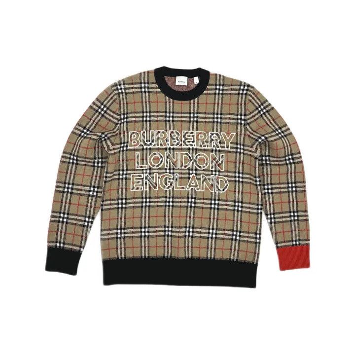 Burberry Burberry Wool Logo Check Sweater for Men Size US M / EU 48-50 / 2 - 2 Thumbnail