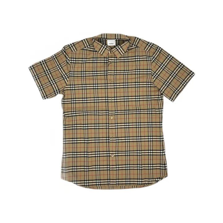 Burberry Burberry Short Sleeve Shirt in Khaki Check Size US M / EU 48-50 / 2 - 2 Thumbnail