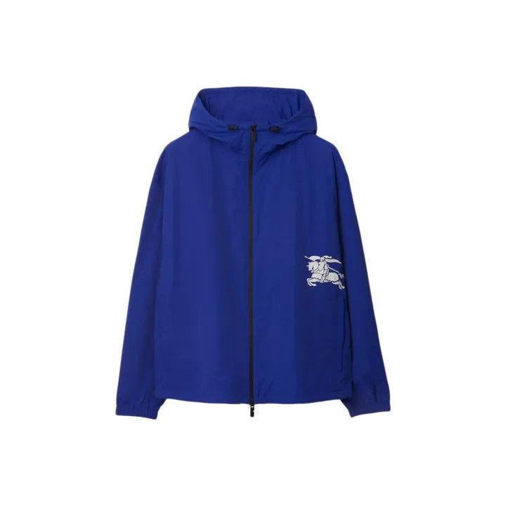Burberry Burberry Blue Hooded Jacket with Logo Size US XL / EU 56 / 4 - 2 Thumbnail