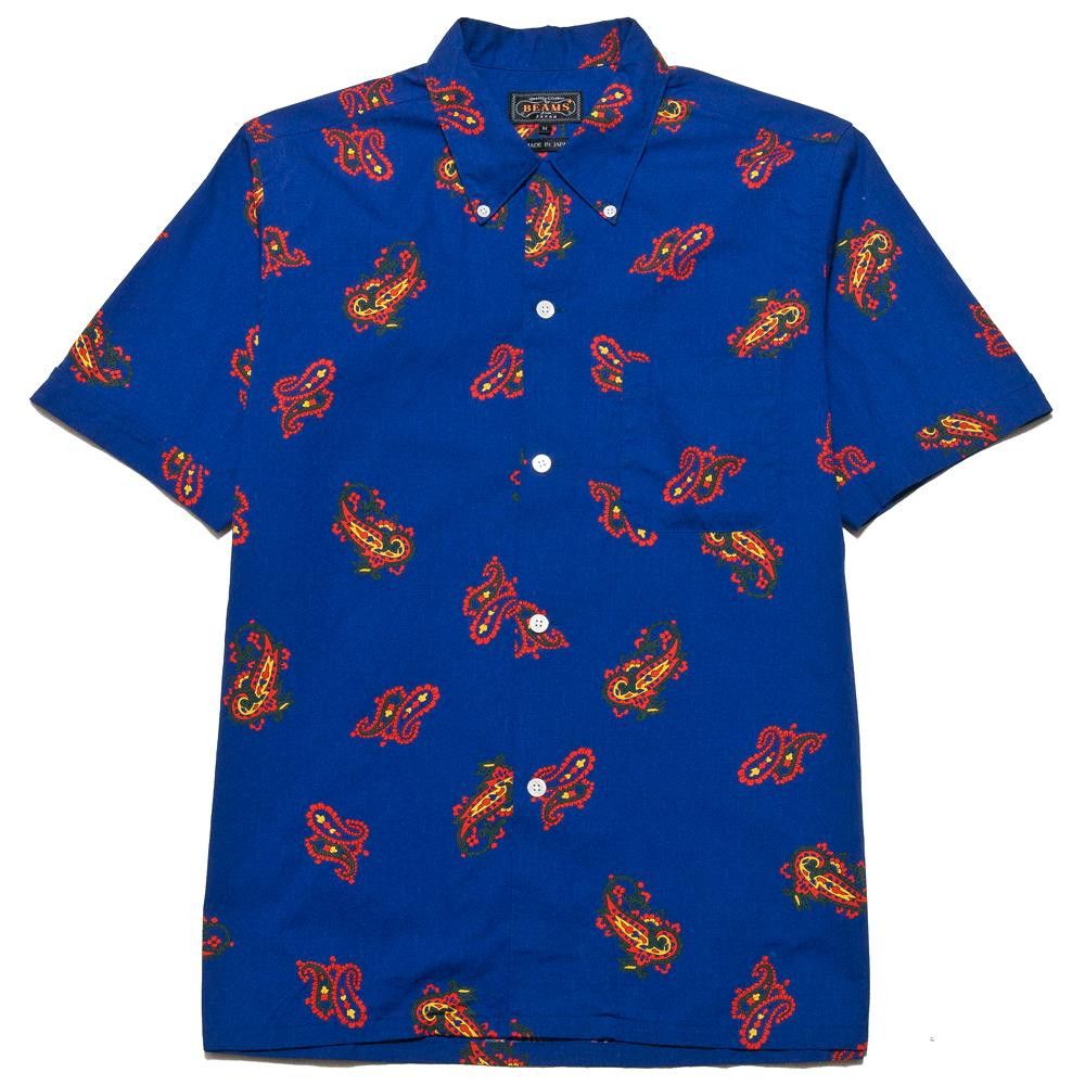 Beams Plus Open collar B.D. dobby print paisley shirt Size US L / EU 52-54 / 3 - 1 Thumbnail