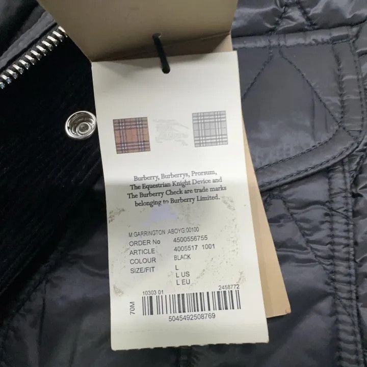 Burberry Burberry Quilted Black Cotton Jacket for Men Size US L / EU 52-54 / 3 - 6 Thumbnail