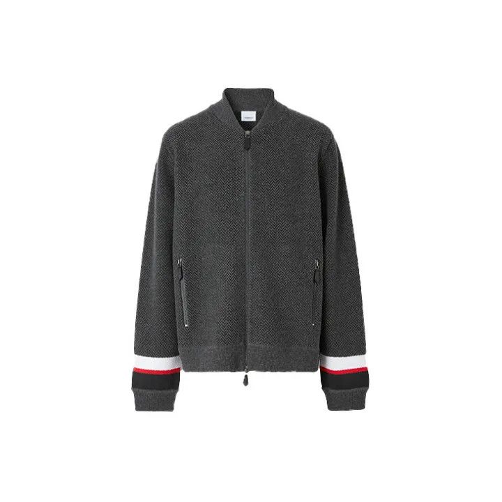 Burberry Burberry Herringbone Wool Blend Flight Jacket Size US M / EU 48-50 / 2 - 2 Thumbnail