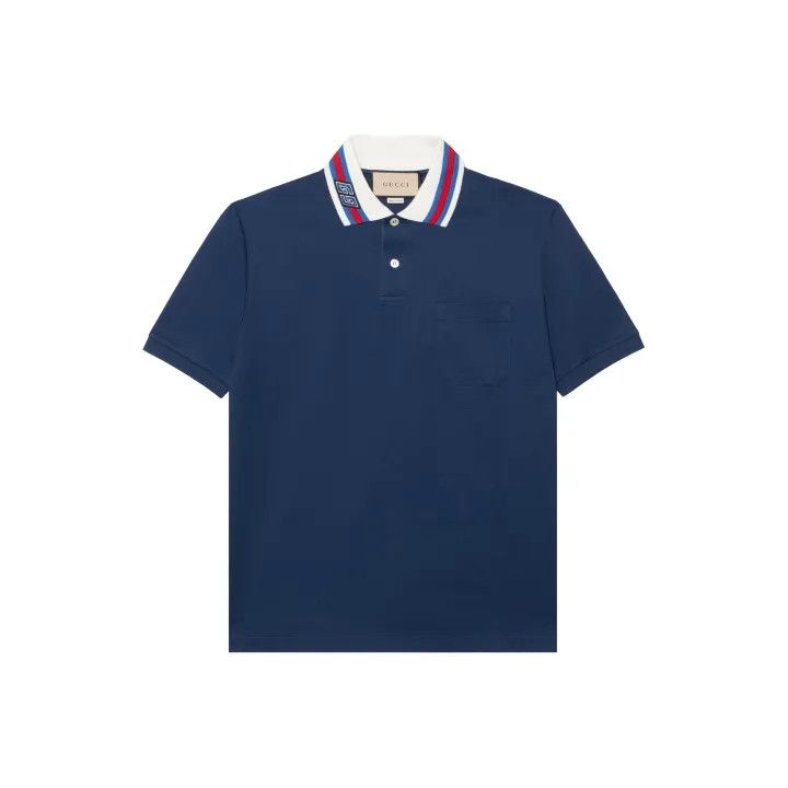 Gucci Gucci 2024 Spring Collection Blue Polo Shirt Size US L / EU 52-54 / 3 - 2 Thumbnail