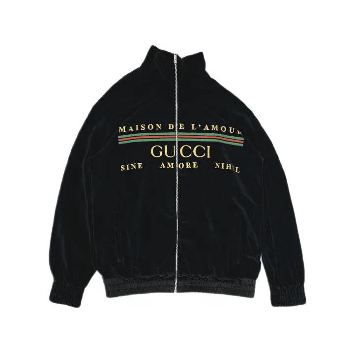 Gucci GUCCI Letter Print Zippered Casual Jacket for Men Size US L / EU 52-54 / 3 - 2 Thumbnail