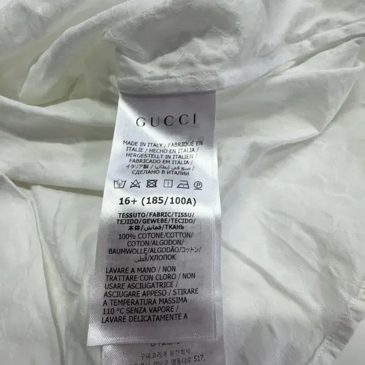 Gucci Gucci White Embroidered Logo Button-Up Shirt Size US XL / EU 56 / 4 - 4 Thumbnail