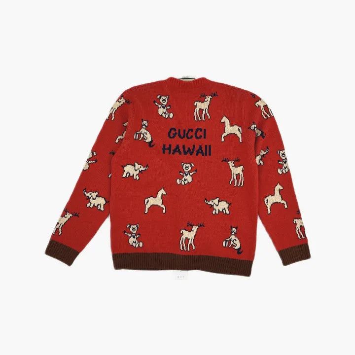 Gucci Gucci Animal Pattern Wool Knit Sweater Size US L / EU 52-54 / 3 - 3 Thumbnail