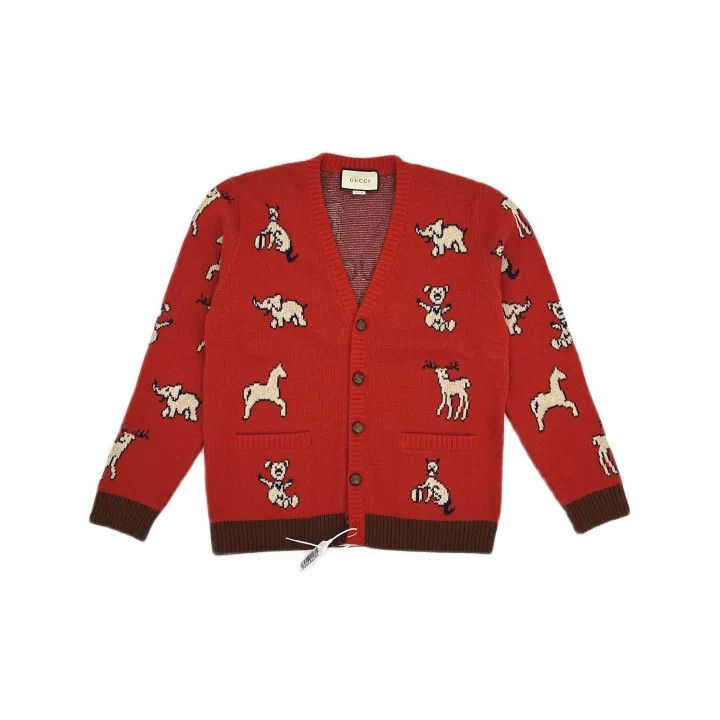 Gucci Gucci Animal Pattern Wool Knit Sweater Size US L / EU 52-54 / 3 - 2 Thumbnail