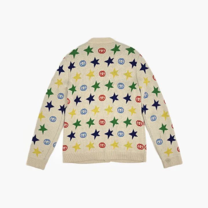 Gucci Gucci V-Neck Wool Cardigan with Star Print Size US S / EU 44-46 / 1 - 3 Thumbnail