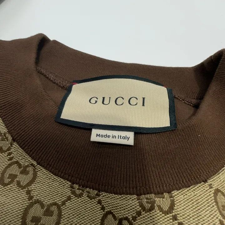 Gucci Gucci Logo Print Brown Long Sleeve Sweatshirt Size US S / EU 44-46 / 1 - 6 Thumbnail