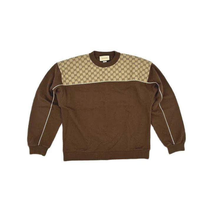 Gucci Gucci Logo Print Brown Long Sleeve Sweatshirt Size US S / EU 44-46 / 1 - 2 Thumbnail